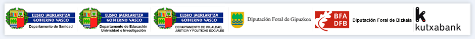 Logotipos de Gobierno Vasco, diputación Foral de Gipuzkoa, de Bizkaia y Kutxa
